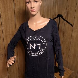 Armani Exchange Women's Black Long Sleeve Top